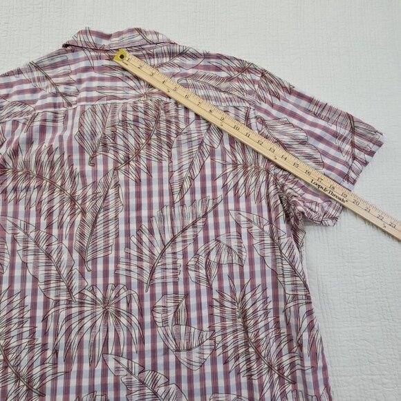 Tasso Elba Short Sleeve Shirt Men's XXL Blue Red Hawaiian Tropical Print EUC LN - Picture 14 of 16